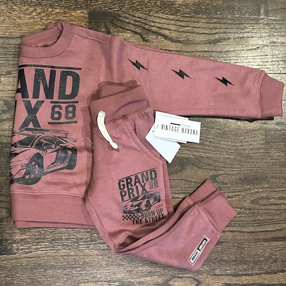 GRAND PRIX LINITED EDITION SWEATS SET-FLEECE LINED- VINTAGE MUSCLE CAR 2-3T NWT - Picture 11 of 12
